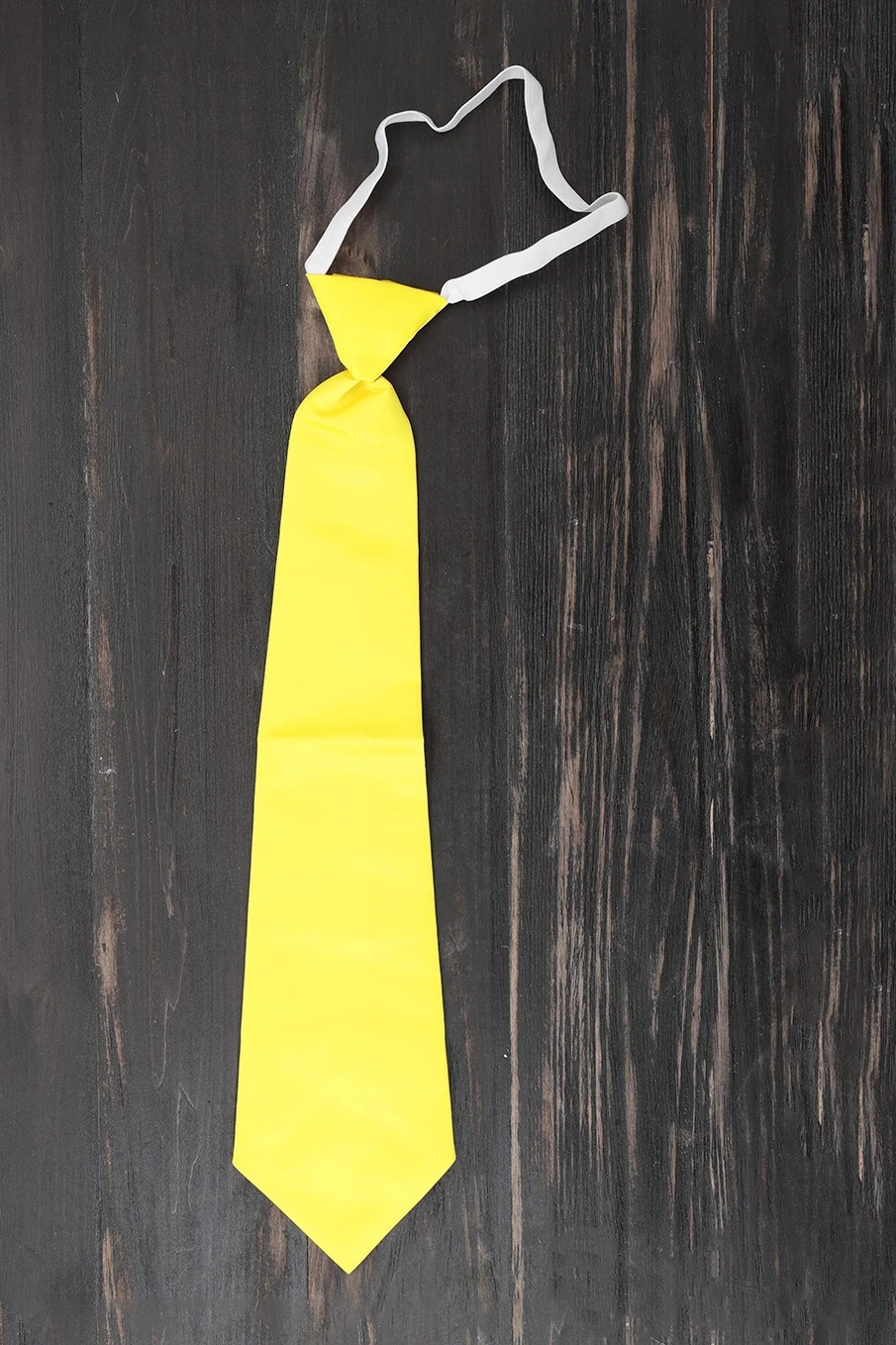 Галстук Тайм на резинке, однотонный желтый#3