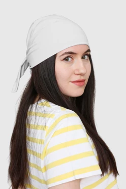 Купить бандану трикотажную взрослую 70х70 см, однотонную белую