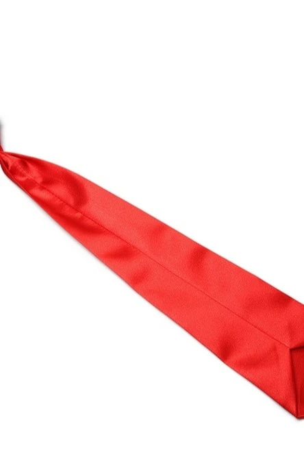 Галстук Тайм на резинке, однотонный красный#2