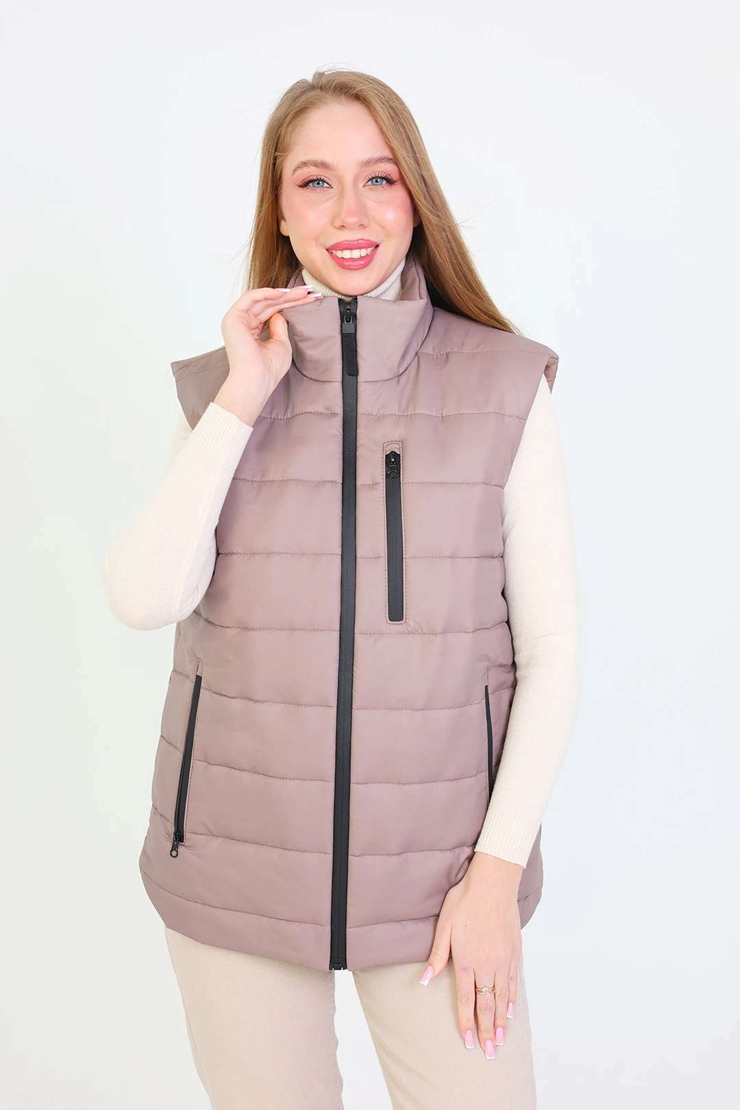 Жилет Эмбер на синтепоне со стежкой унисекс, однотонный#5