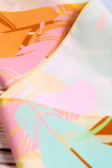 Шарф однослойный легкий 15х120 см, с полной запечаткой "Bird"#4