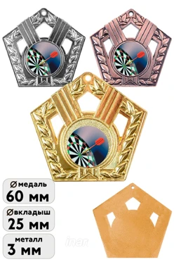 Купить медаль МК201 59*62мм с шильдом 25мм