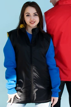 Купить жилет Райли унисекс, однотонный черный