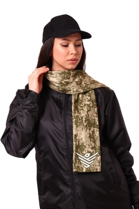 Шарф двухслойный утепленный 15х120 см, с полной запечаткой#7