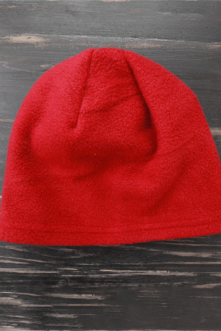 Шапка Вайт флисовая однослойная детская, однотонная бордовая#2