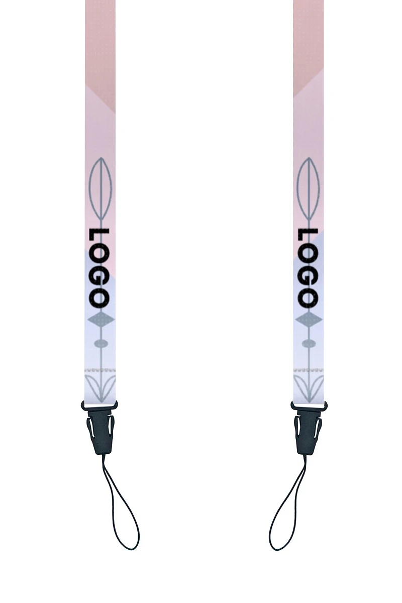 Купить ленту для бейджа блекаут ширина 1,5 см, с клипсой и замком безопасного разрыва, с печатью "Logo"