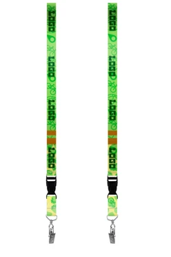 Купить ленту для бейджа блекаут ширина 2 см, с клипсой и трезубцем, с печатью "Logo"