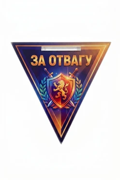 Купить медаль из акрила АС6001 Треугольник 60 мм с печатью "For courage"