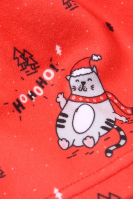 Шапка Лав флисовая однослойная детская, с полной запечаткой "Ho Ho Ho!"#5