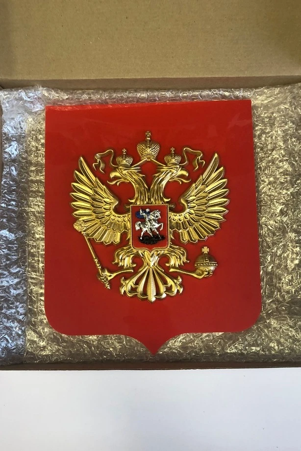 Герб РФ 22х26 см, барельеф, щит пластик, краска#6 Герб РФ 22х26 см, барельеф, щит пластик, краска#6