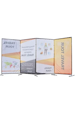 Рекламная ширма на четыре секции 1,2х2 м с полной запечаткой#1