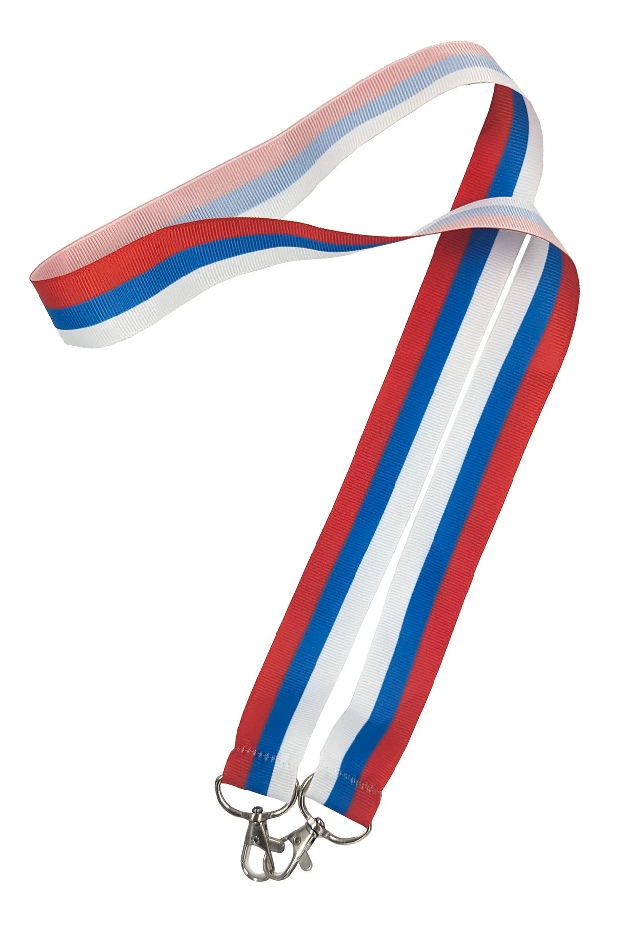 Лента для бейджа репс ширина 2,5 см, с двумя карабинами-люкс, с печатью#1