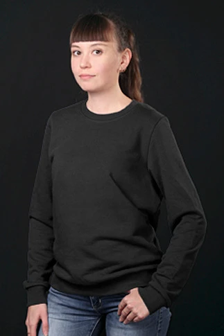 Свитшот Тревис из футера унисекс, однотонная черная#3