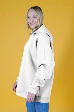 Купить худи Фрэнк из футера унисекс, однотонную белую