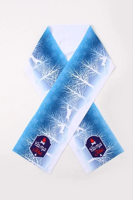 Шарф однослойный утепленный 15х150 см, с полной запечаткой "Camp"#4