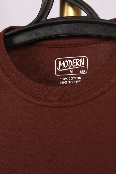 Футболка Премиум унисекс (Modern) однотонная шоколадная (хлопок)#3