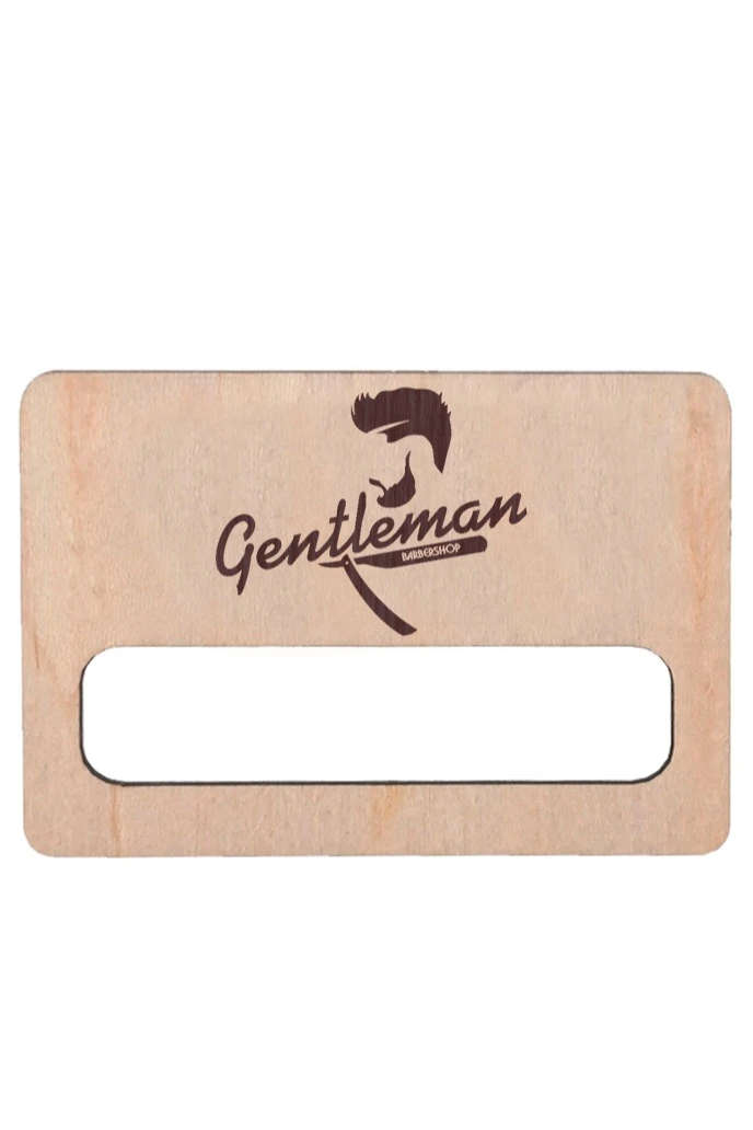 Купить бейдж из фанеры с гравировкой, 50х80 мм