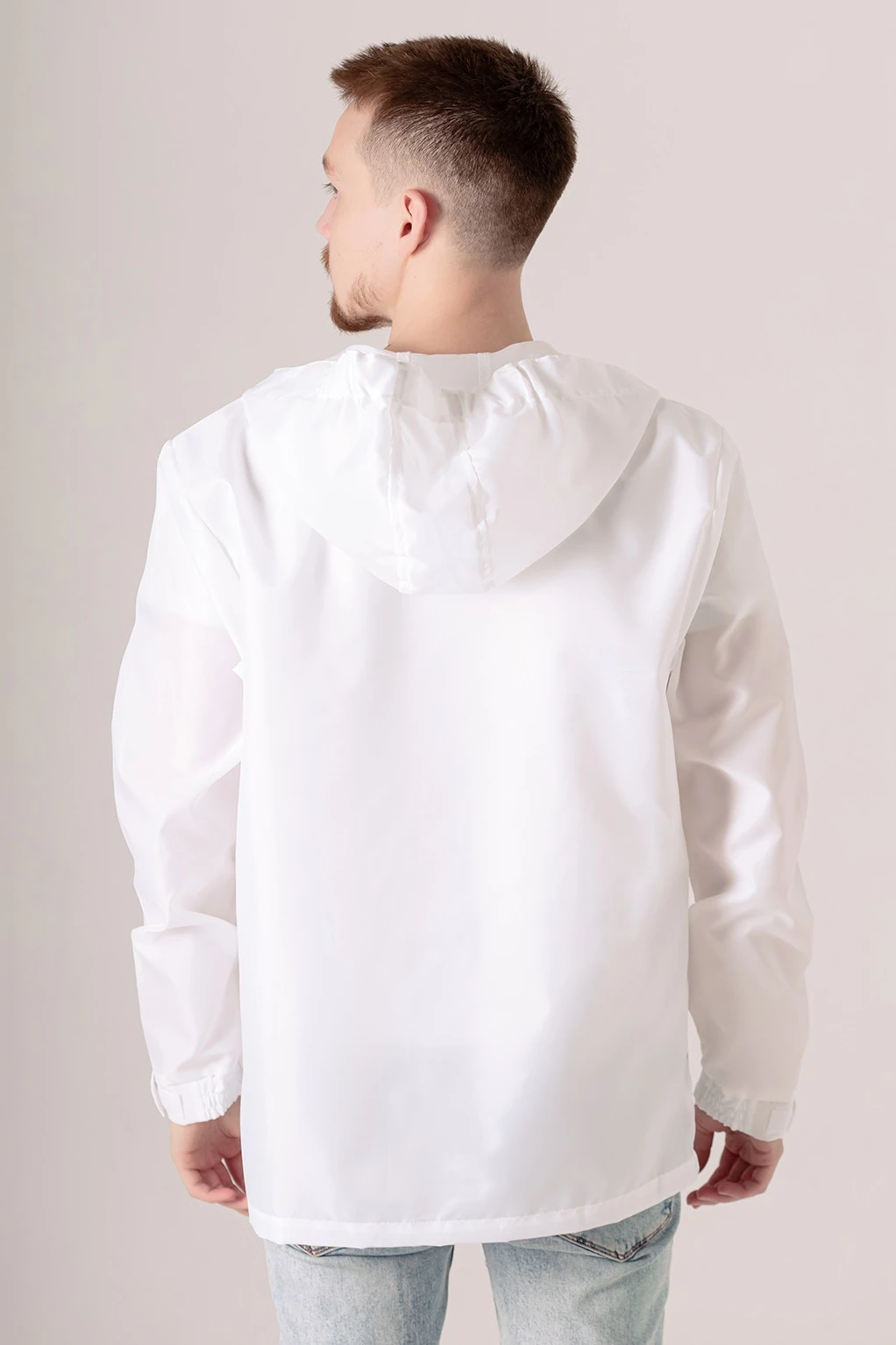 Ветровка Рэйн унисекс, однотонная белая#1