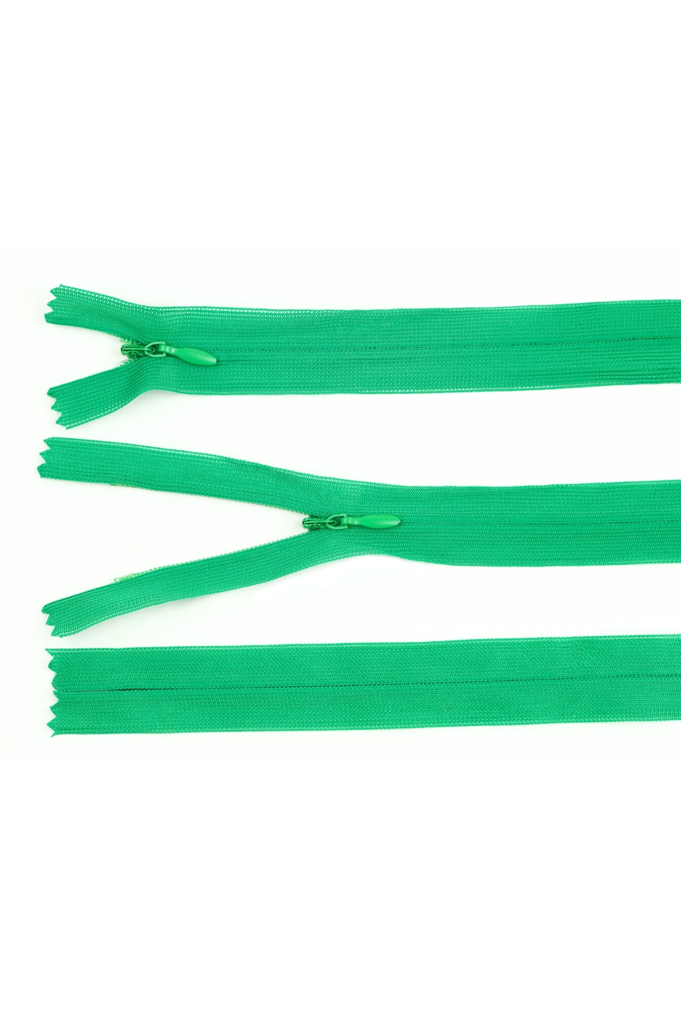 Молния спиральная потайная неразъемная 50 см, тип 3, зеленая#1