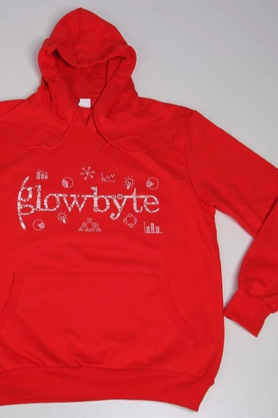 Купить красную толстовку Кенго унисекс "Glowbyte" красная