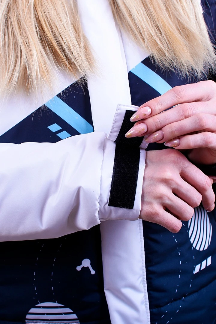 Куртка Винтер с капюшоном на синтепоне унисекс, с полной запечаткой "Planet"#4