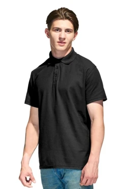 Купить поло Нэкст унисекс (Modern) чёрную