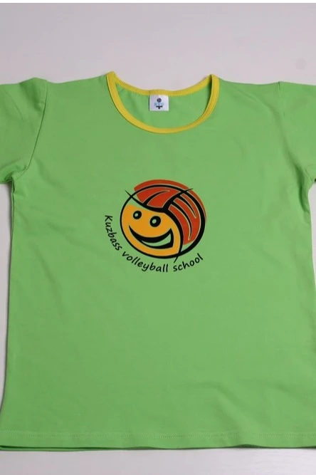 Футболка Атлетик детская однотонная салатовая (хлопок)#2