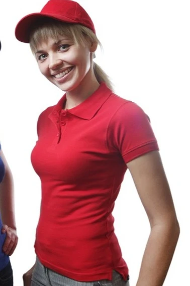 Поло Престиж женская (Modern) однотонная красная (хлопок)#11