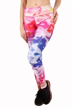 Легинсы женские с широким поясом с принтом "Face"