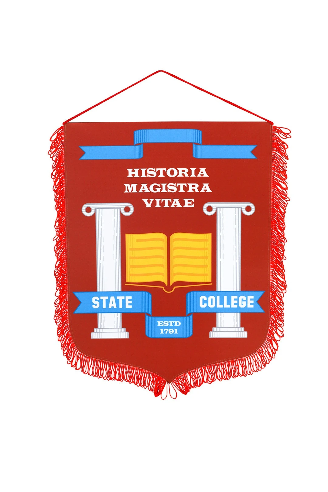 Купить вымпел герб печатный из сатена с бахромой, 30х40 см