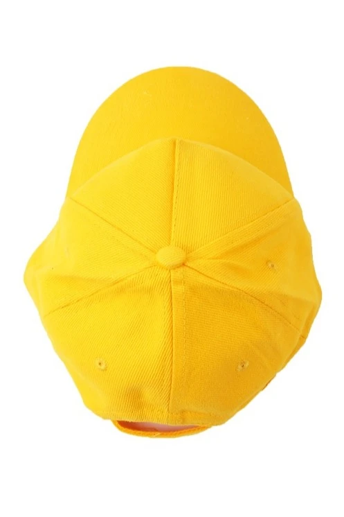 Бейсболка Велюр пятиклинка взрослая, однотонная желтая (хлопок)#6
