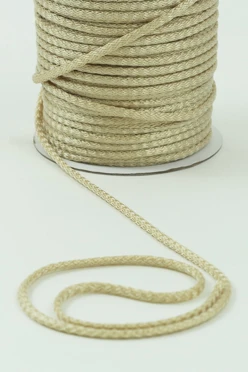 Купить шнур круглый с сердечником 6 мм пэ, бежевый
