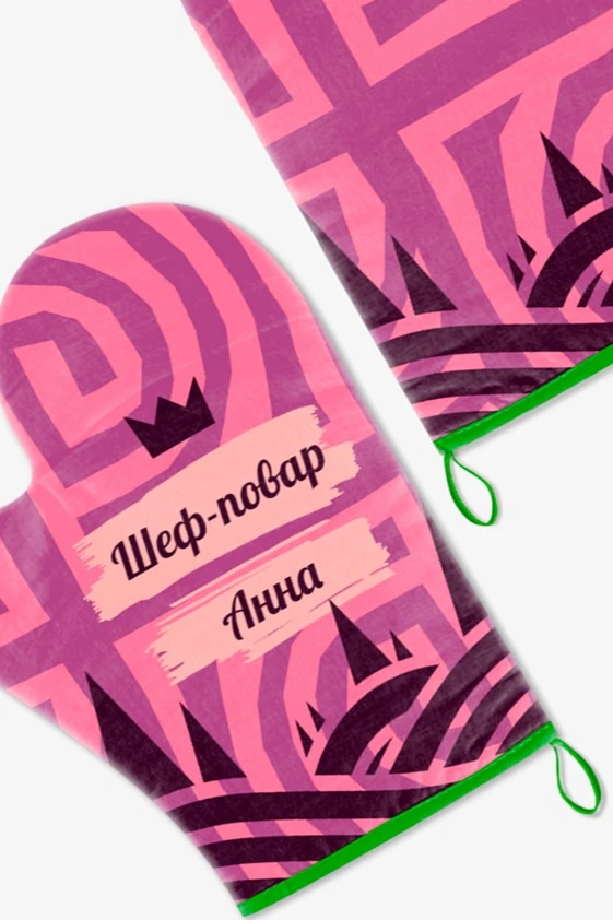 Прихватка Рукавица двухсторонняя с полной запечаткой "Chef Anna"#1