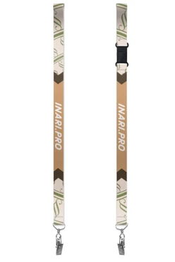 Купить ленту для бейджа блекаут ширина 2,5 см, с клипсой и замком безопасного разрыва, с печатью "INARI"