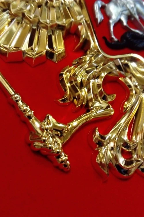 Герб РФ 42х50 см, барельеф, щит флокированный, металлонапыление#4