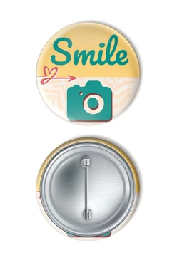 Значок закатной диаметр 44 мм, с принтом "Smile"#2