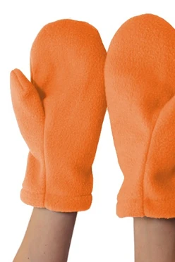 Купить варежки флисовые подростковые оранжевые