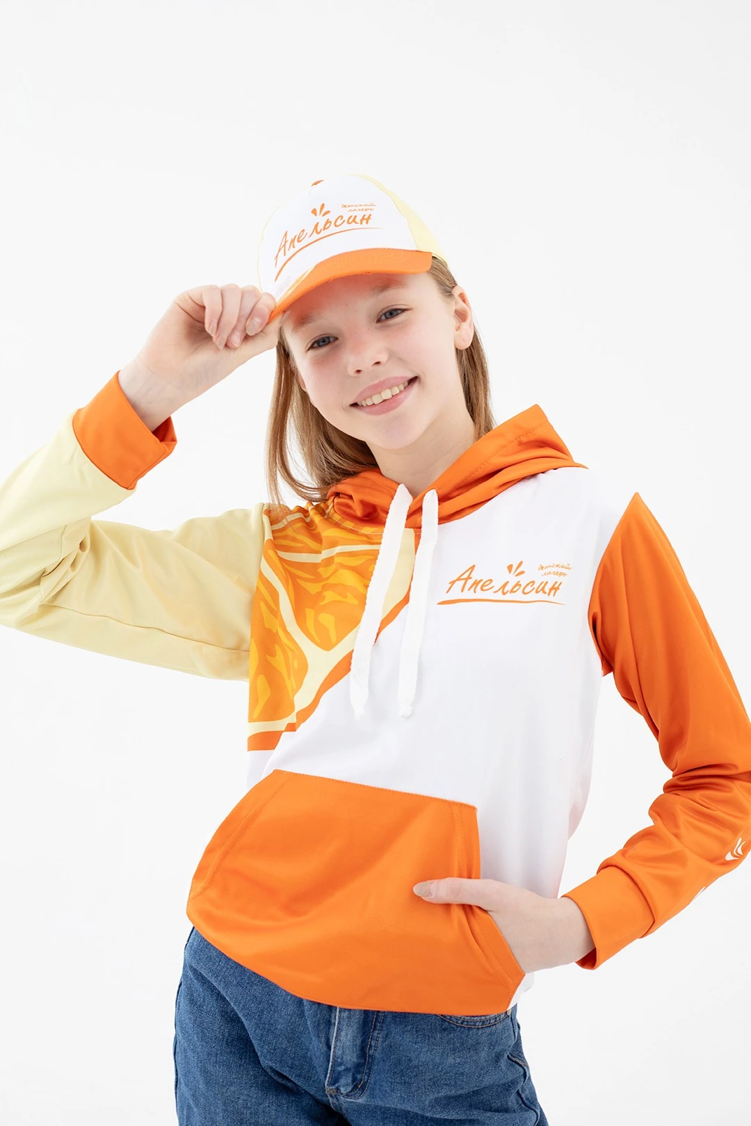Купить худи детский "Апельсин" с полной запечаткой Купить худи детский "Апельсин" с полной запечаткой