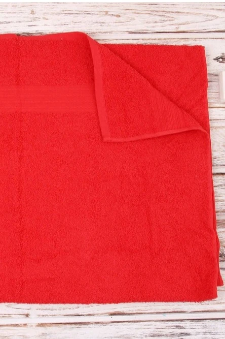 Полотенце махровое 70х140 см (Ituma), однотонное красное#2