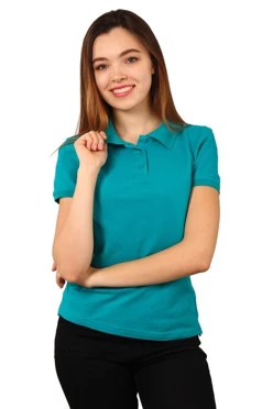 Купить футболку поло Престиж женскую бирюзовую