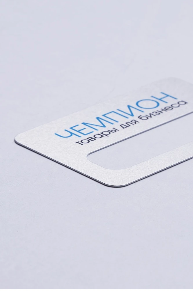 Бейдж с окном сатин односторонний 73х47 мм 0,55 мм, серебро#1