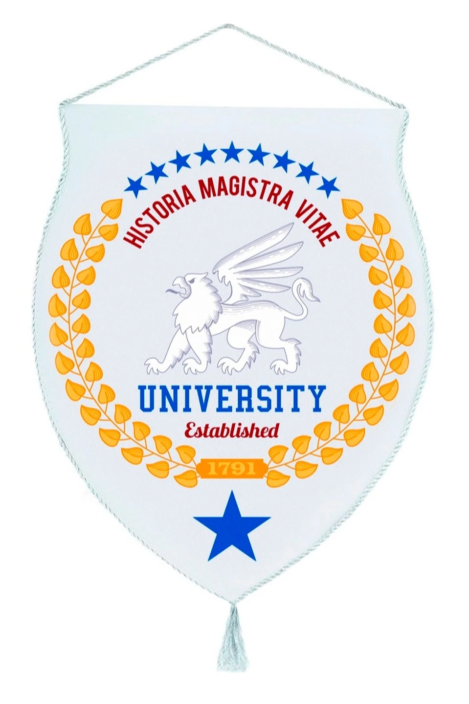 Купить вымпел щит печатный из шармуса со шнуром и кистью, 30х40 см