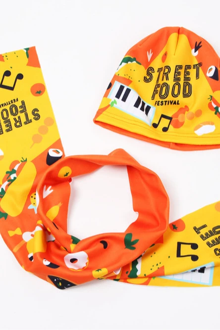 Шарф однослойный утепленный 15х150 см, с полной запечаткой) "Street food"#4