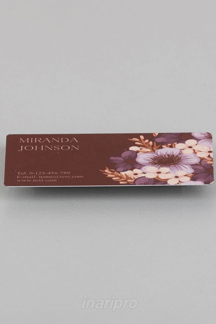 Купить бейдж металлический 30х60 мм без окна "Miranda Johnson"