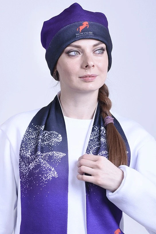 Шапка Лофт флисовая двухслойная взрослая, с полной запечаткой "Northaw"#1