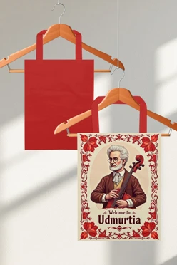 Купить сумку Лайт из габардина 35х45 см, с принтом "Welcome to Udmurtia"