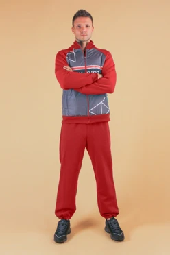 Купить спортивный костюм Кроссфит из футера унисекс, с частичной запечаткой зеленый красный