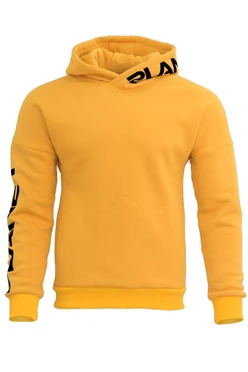 Купить худи Кинг из футера унисекс, однотонную желтую