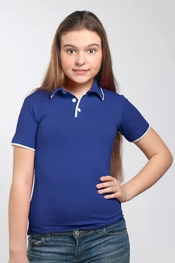 Купить футболку поло Лайн детскую темно - синюю