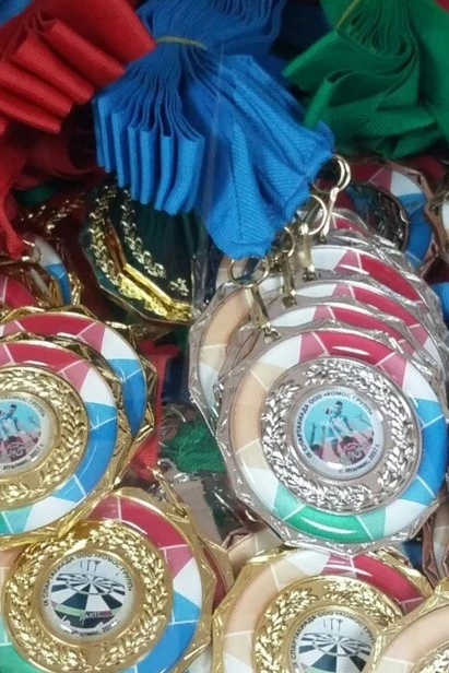 Лента для медали репс ширина 2,2 см, с карабином, синяя#2